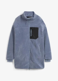 bonprix Jacken & Mäntel|Sweat^Teddy-Fleece Jacke rauchblau