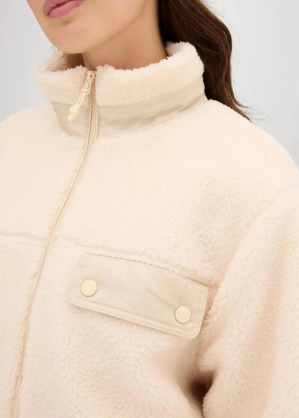 bonprix Jacken & Mäntel|Sweat^Teddy-Fleece Jacke kieselbeige