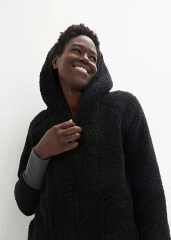 bonprix Bekleidung·Blusen & Tuniken|Bekleidung·Hosen^Teddy-Fleece Jacke schwarz