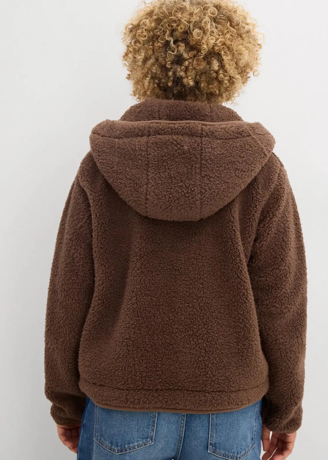 bonprix Jacken & Mäntel|Sweat^Teddy-Fleece Jacke lehmbraun
