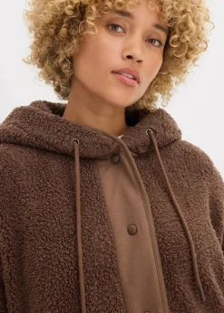 bonprix Jacken & Mäntel|Sweat^Teddy-Fleece Jacke lehmbraun