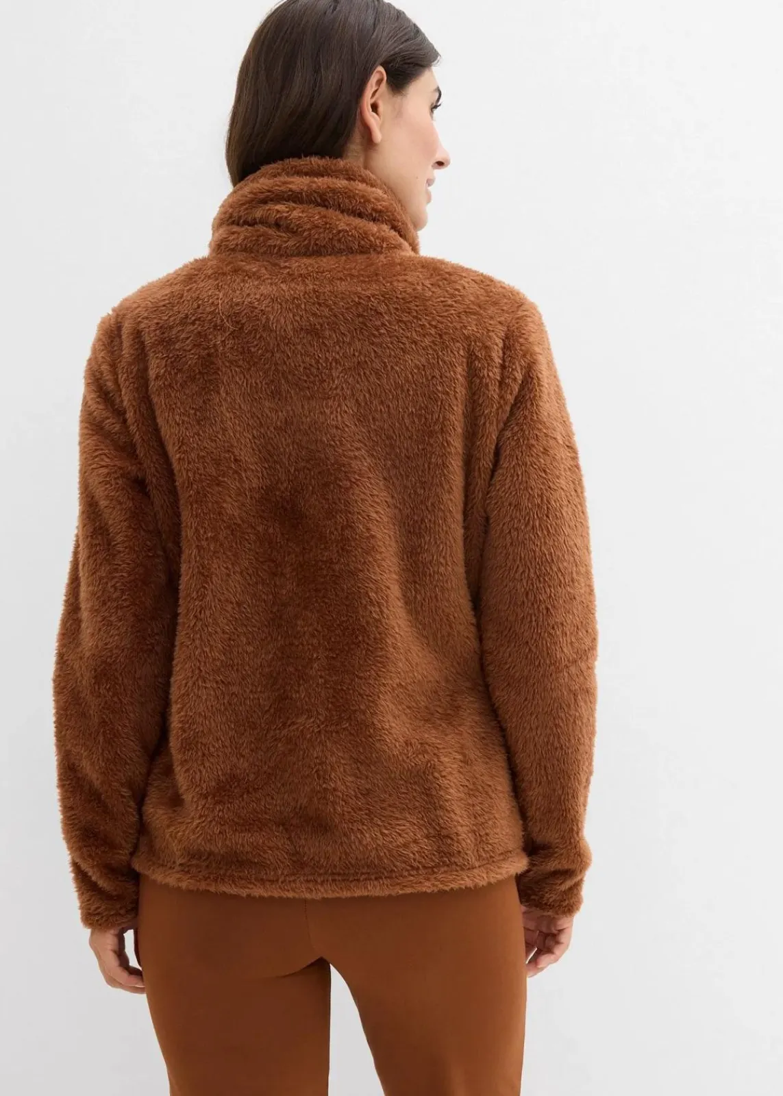 bonprix Jacken & Mäntel|Sweat^Teddy-Fleece Jacke ziegelbraun