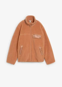 bonprix Nachhaltigere Materialien|Sweat^Teddy-Fleece Jacke braun
