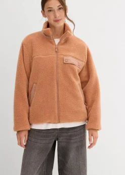 bonprix Nachhaltigere Materialien|Sweat^Teddy-Fleece Jacke braun