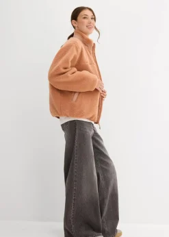 bonprix Nachhaltigere Materialien|Sweat^Teddy-Fleece Jacke braun