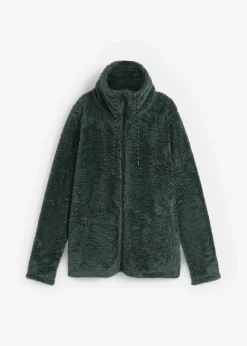 bonprix Bekleidung·Blusen & Tuniken|Bekleidung·Hosen^Teddy-Fleece Jacke schattengrün