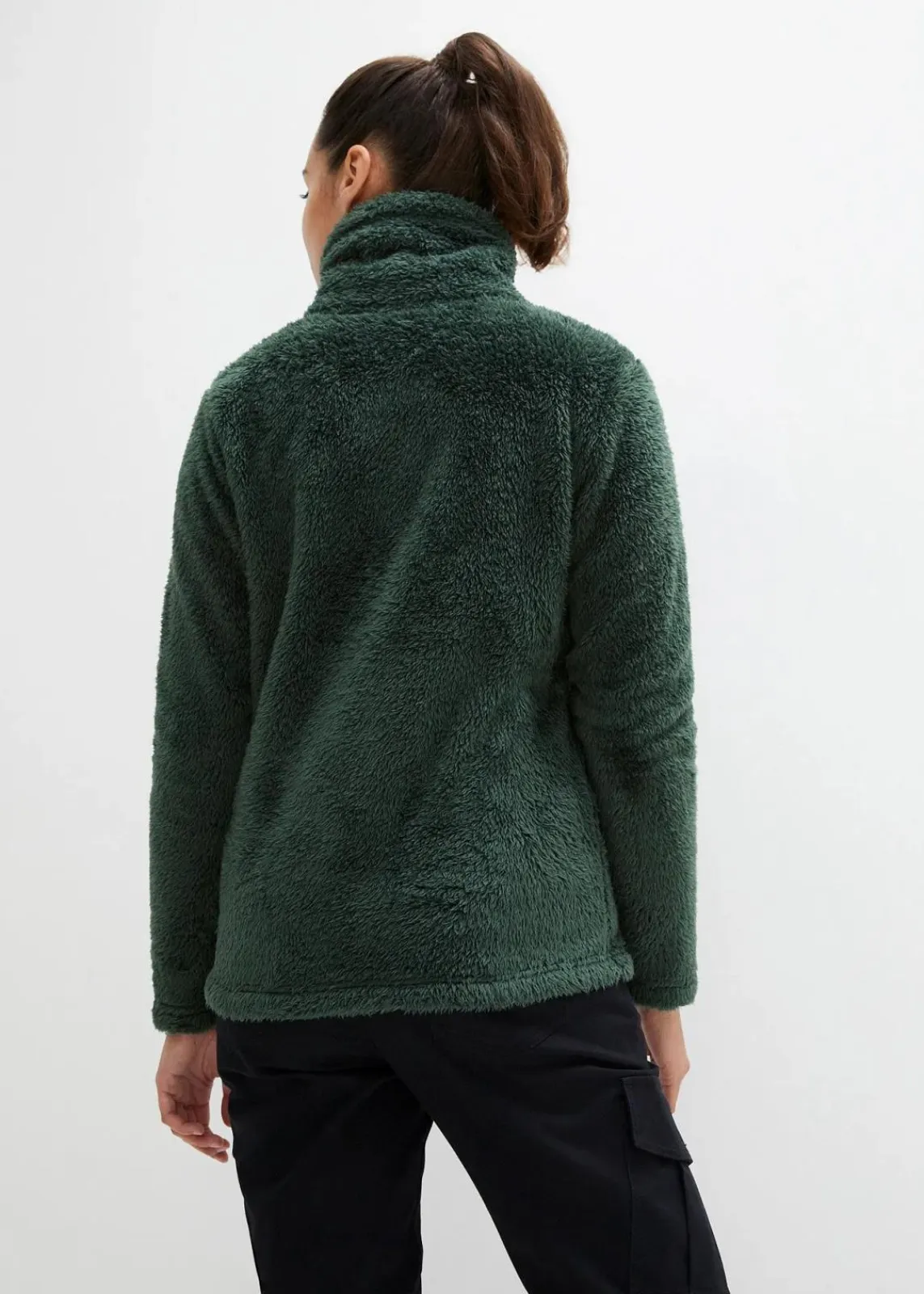 bonprix Bekleidung·Blusen & Tuniken|Bekleidung·Hosen^Teddy-Fleece Jacke schattengrün