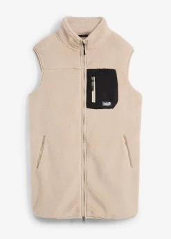 bonprix Bekleidung·Blusen & Tuniken|Bekleidung·Hosen^Teddy-Fleece Weste steingrau