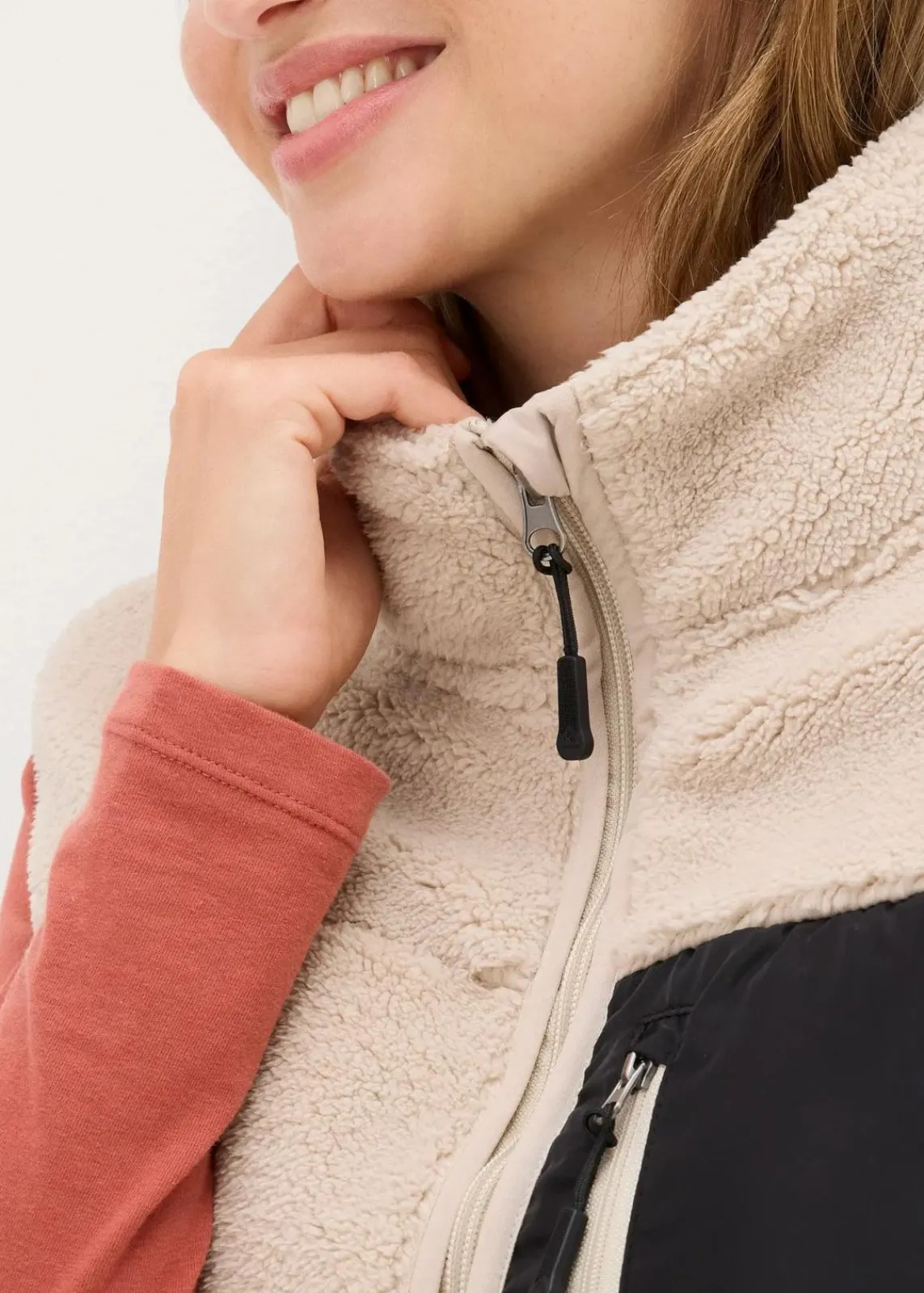 bonprix Bekleidung·Blusen & Tuniken|Bekleidung·Hosen^Teddy-Fleece Weste steingrau