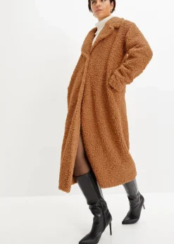 bonprix Bekleidung·Hosen|Jacken & Mäntel^Teddyfleece-Mantel eiskaffee