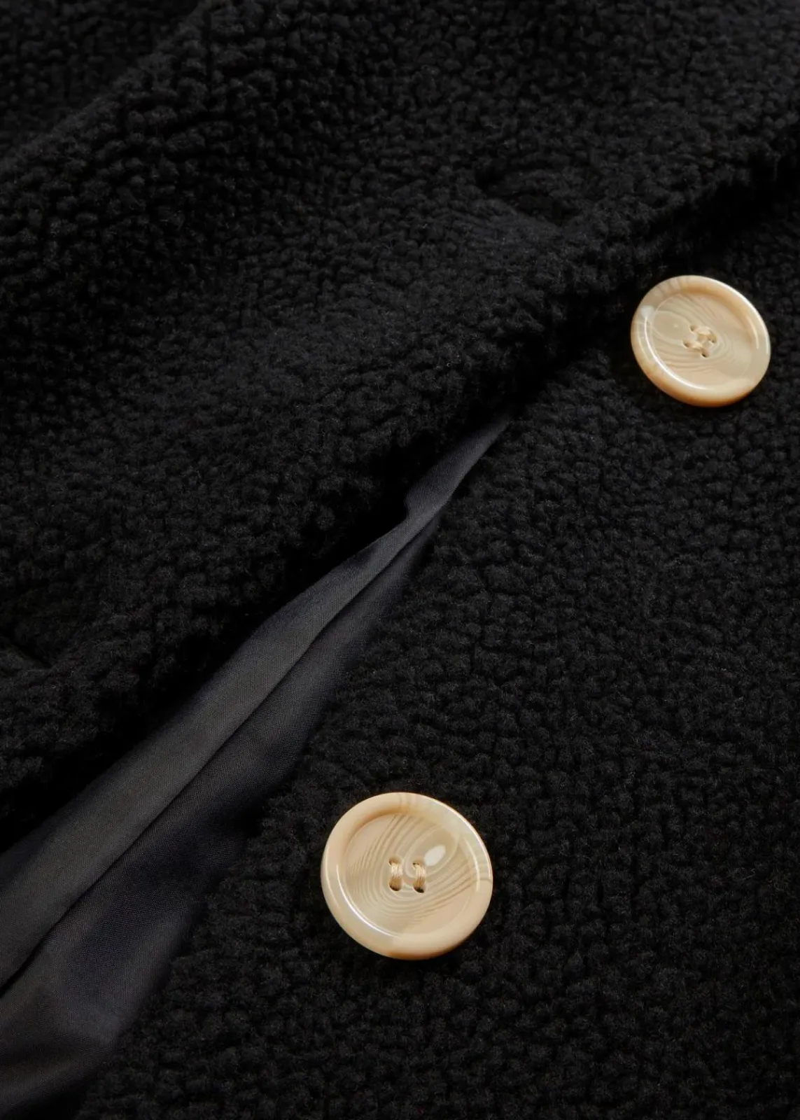 bonprix Bekleidung·Hosen|Jacken & Mäntel^Teddymantel mit Kapuze und Taschen schwarz