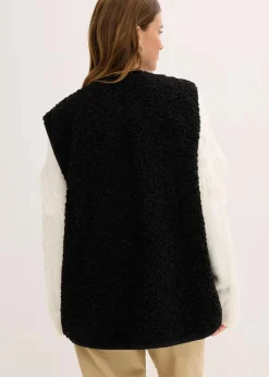 bonprix Bekleidung·Blusen & Tuniken|Bekleidung·Hosen^Teddy-Weste schwarz