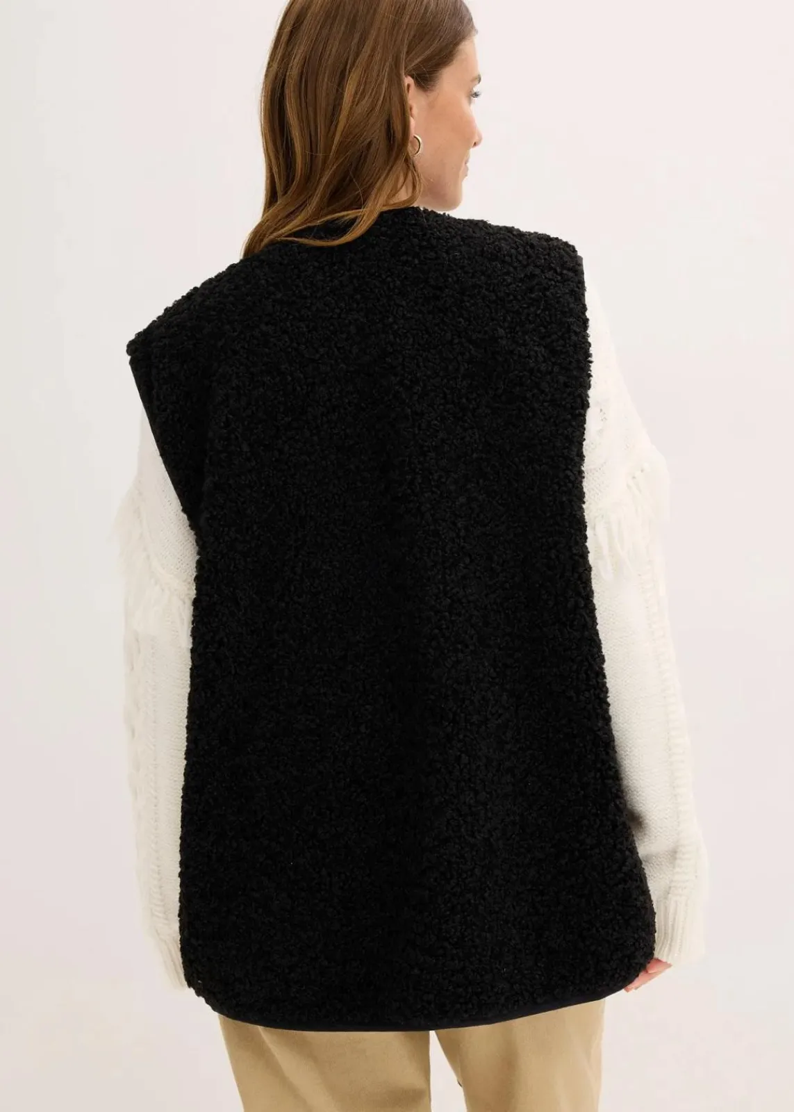 bonprix Bekleidung·Blusen & Tuniken|Bekleidung·Hosen^Teddy-Weste schwarz