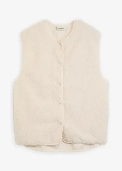bonprix Jacken & Mäntel|Sweat^Teddy-Weste perlweiß