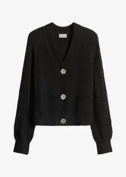 bonprix Bekleidung·Umstandsmode|Pullover & Strickjacken^Texturierte Strickjacke schwarz