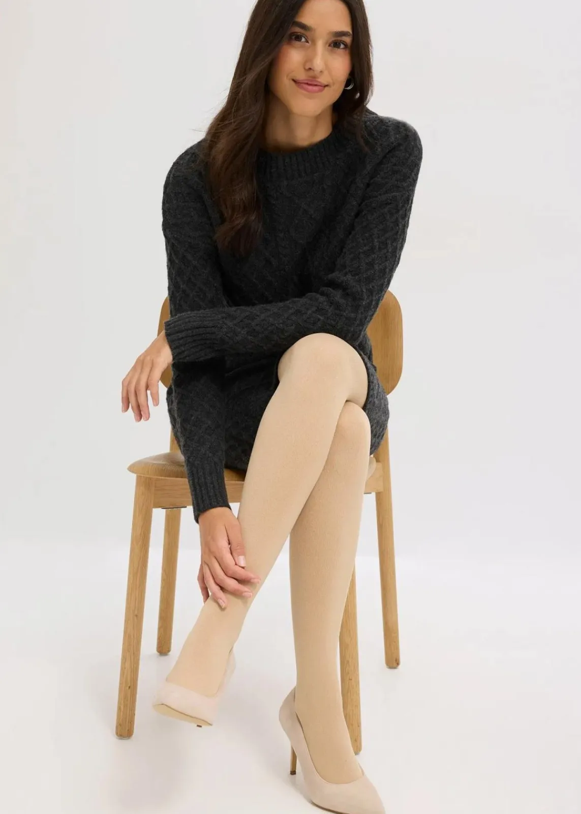 bonprix Wäsche·Socken & Strumpfhosen|Thermounterwäsche^Thermo Fleece Strumpfhose 140den hellbeige