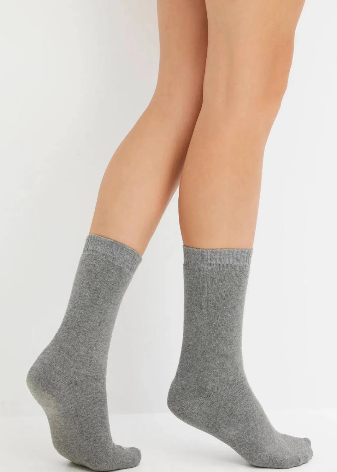 bonprix Nachhaltigere Materialien|Thermounterwäsche^Thermo Frottee Socken mit Bio-Baumwolle (4er Pack) schwarz + anthrazit meliert + grau meliert + hellgrau meliert