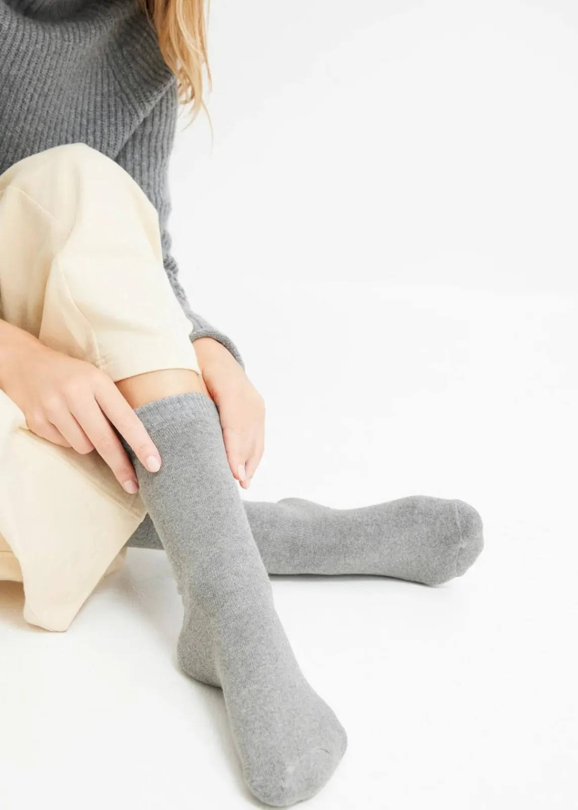 bonprix Nachhaltigere Materialien|Thermounterwäsche^Thermo Frottee Socken mit Bio-Baumwolle (4er Pack) schwarz + anthrazit meliert + grau meliert + hellgrau meliert