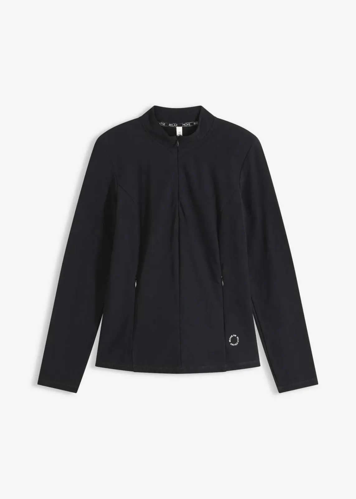 bonprix Bekleidung·Sweat|Nachhaltigere Materialien^Thermo Funktionsjacke mit halben Reißverschluss, schnelltrocknend schwarz