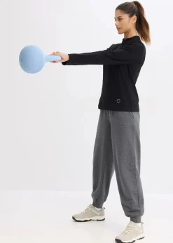 bonprix Bekleidung·Sweat|Nachhaltigere Materialien^Thermo Funktionsjacke mit halben Reißverschluss, schnelltrocknend schwarz