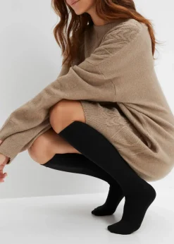 bonprix Thermounterwäsche|Socken & Strumpfhosen^Thermo Kniestrümpfe 120den in Feinstrumpfqualität mit Innenfleece (3er Pack) schwarz