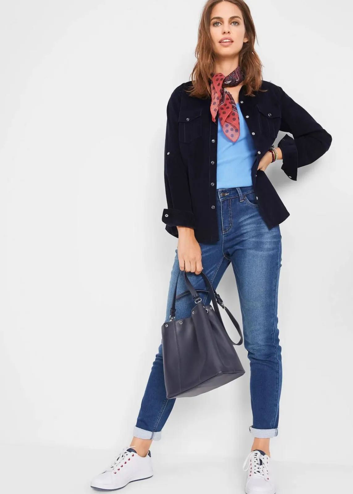 bonprix Bekleidung·Shirts & Tops|Thermobekleidung^Thermojeans mit kuscheliger Innenseite, Boyfriend blau used