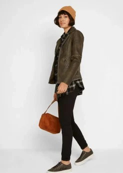 bonprix Bekleidung·Shirts & Tops|Kurzgrößen^Thermo-Jeggings Mid Waist schwarz