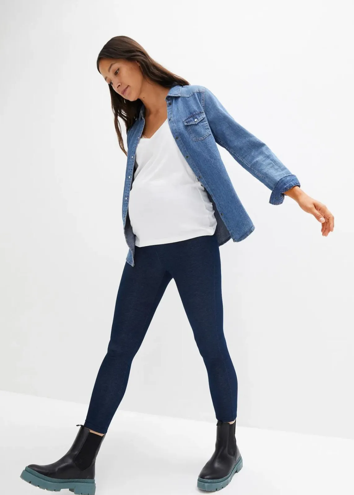 bonprix Bekleidung·Blazer^Thermo-Leggings für die Schwangerschaft in Jeansoptik blau