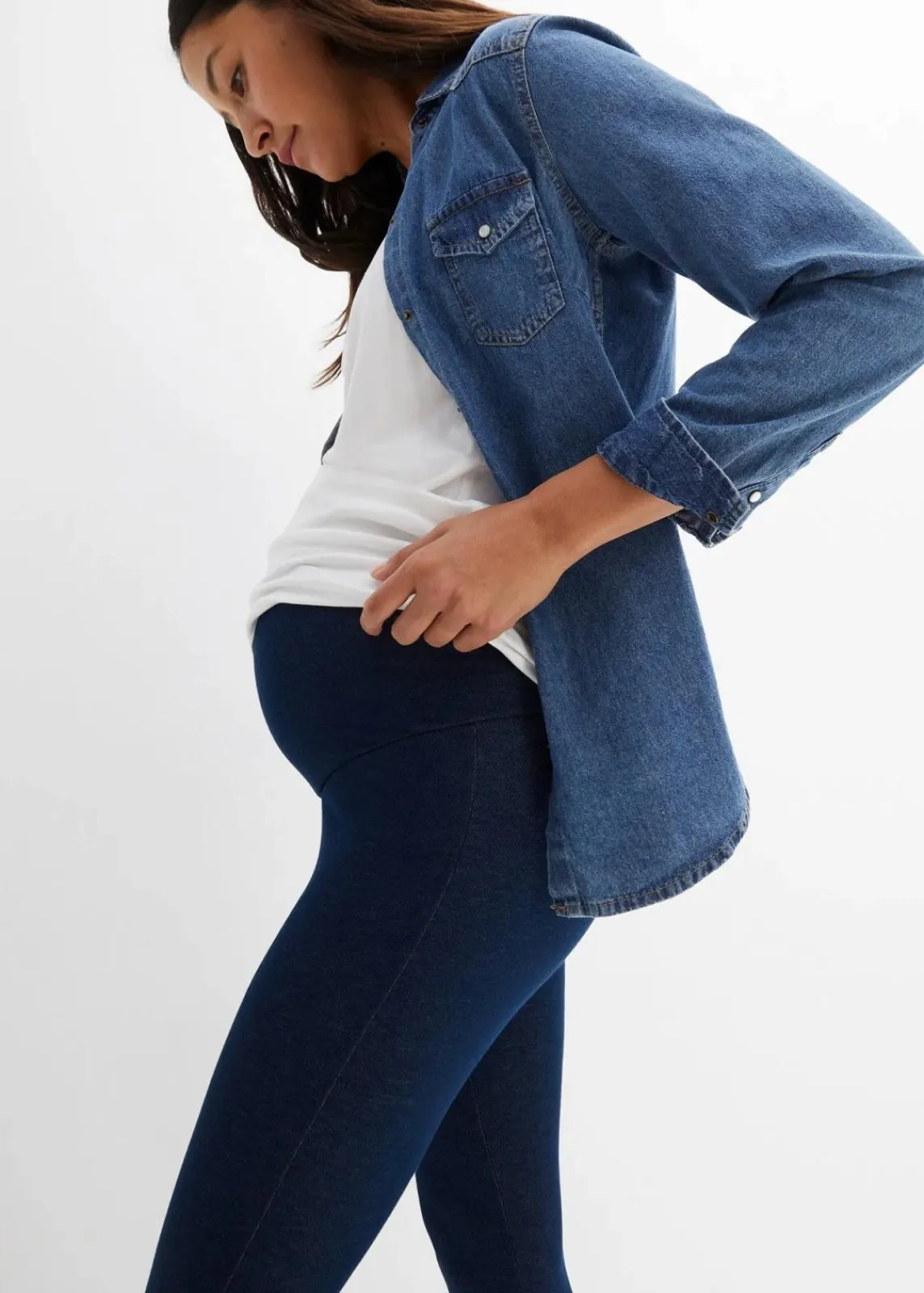 bonprix Bekleidung·Blazer^Thermo-Leggings für die Schwangerschaft in Jeansoptik blau