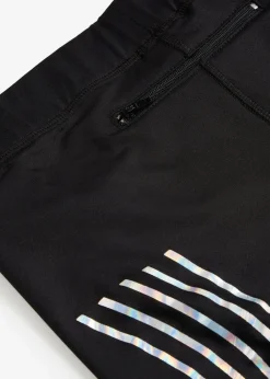 bonprix Bekleidung·Sweat|Bekleidung·Kleider^Thermo-Leggings mit reflektierenden Details, knöchelfrei schwarz