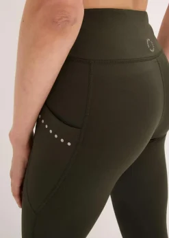bonprix Bekleidung·Sweat|Bekleidung·Kleider^Thermo-Leggings mit reflektierenden Details und Handytasche nachtoliv
