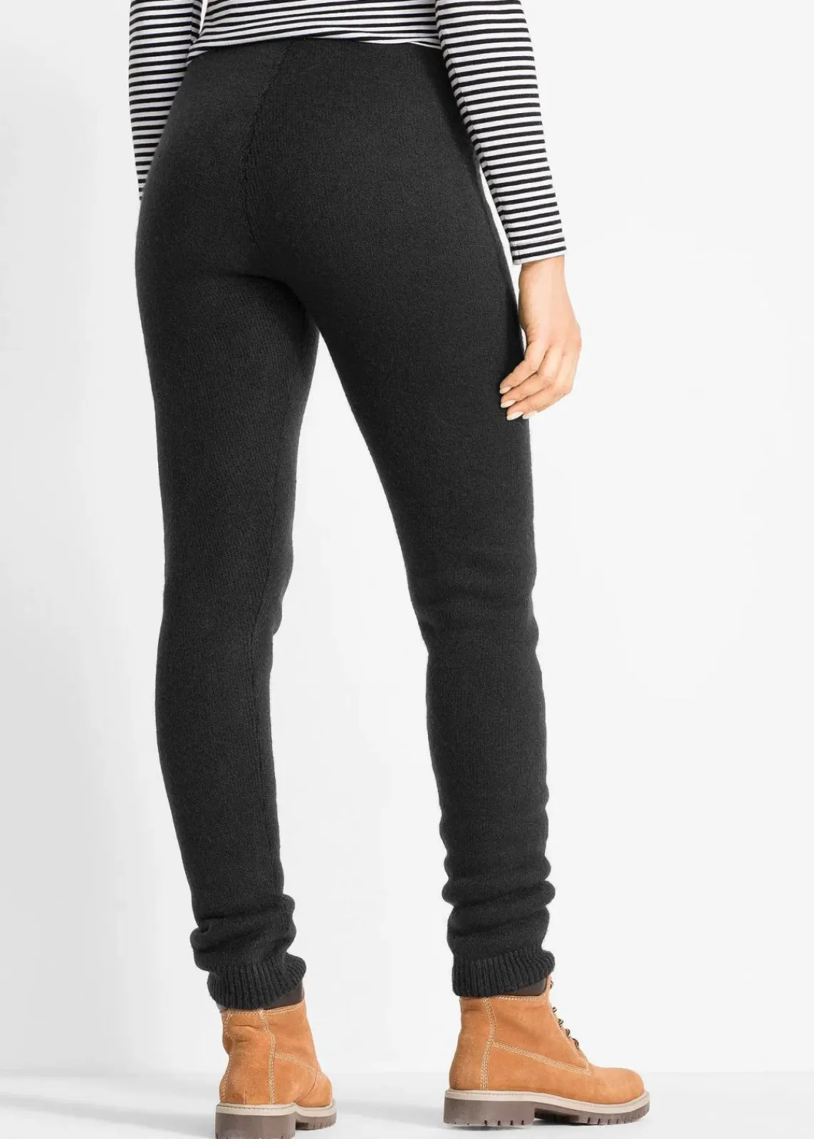 bonprix Bekleidung·Kleider|Thermobekleidung^Thermo-Leggings mit Rippbund schwarz