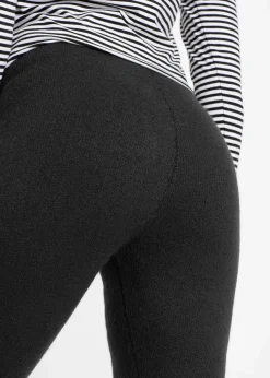 bonprix Bekleidung·Kleider|Thermobekleidung^Thermo-Leggings mit Rippbund schwarz