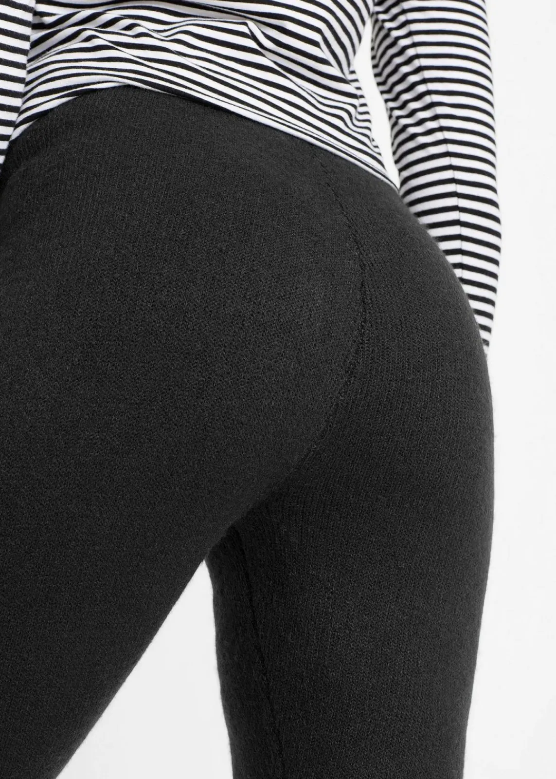bonprix Bekleidung·Kleider|Thermobekleidung^Thermo-Leggings mit Rippbund schwarz