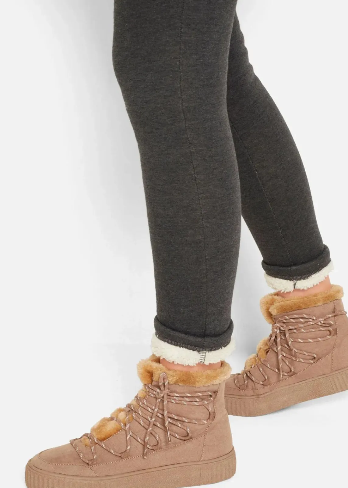 bonprix Hosen|Bekleidung·Kleider^Thermo-Leggings mit Teddyfutter anthrazit meliert