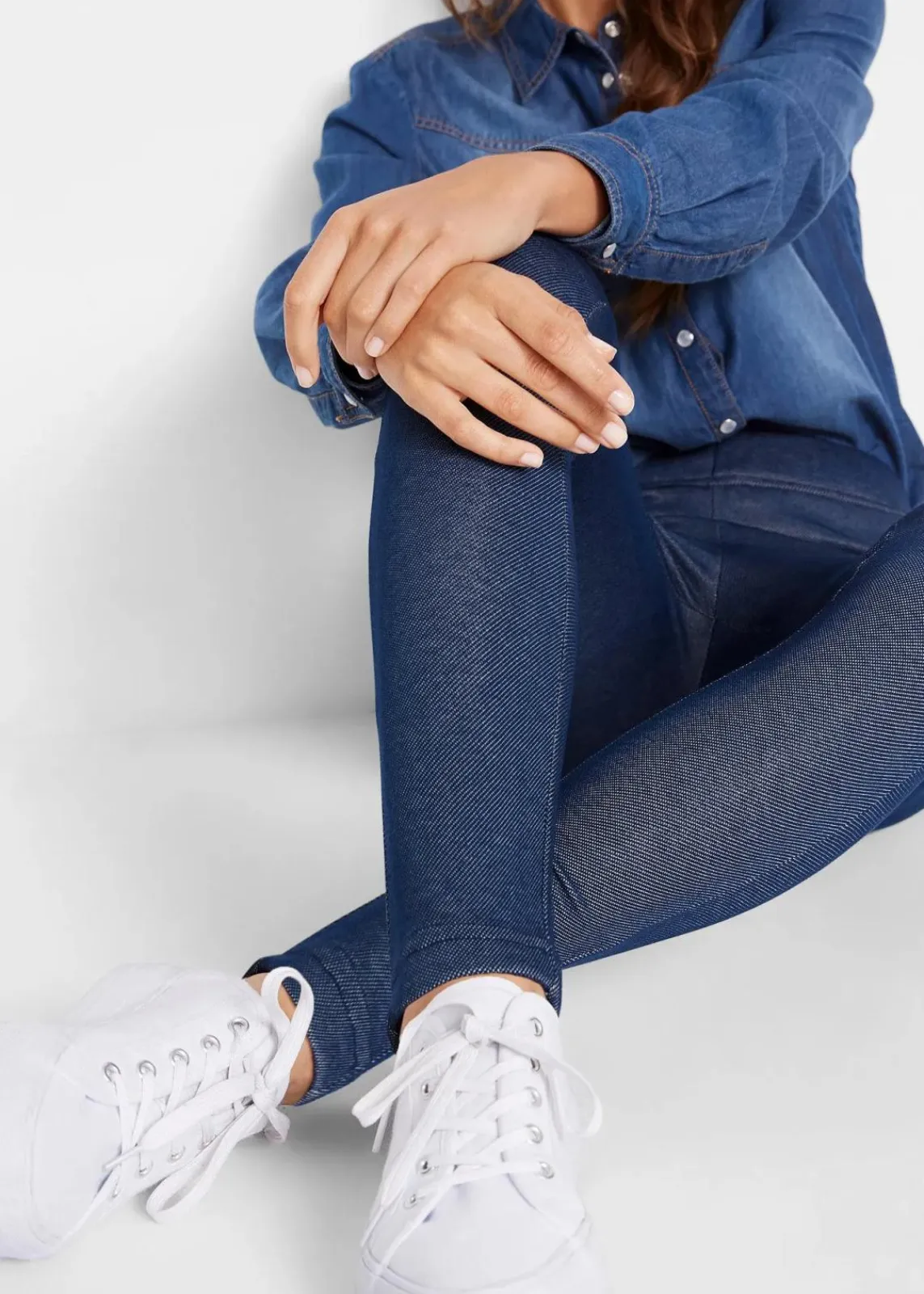 bonprix Bekleidung·Kleider|Thermobekleidung^Thermo-Leggins in Jeansoptik blau
