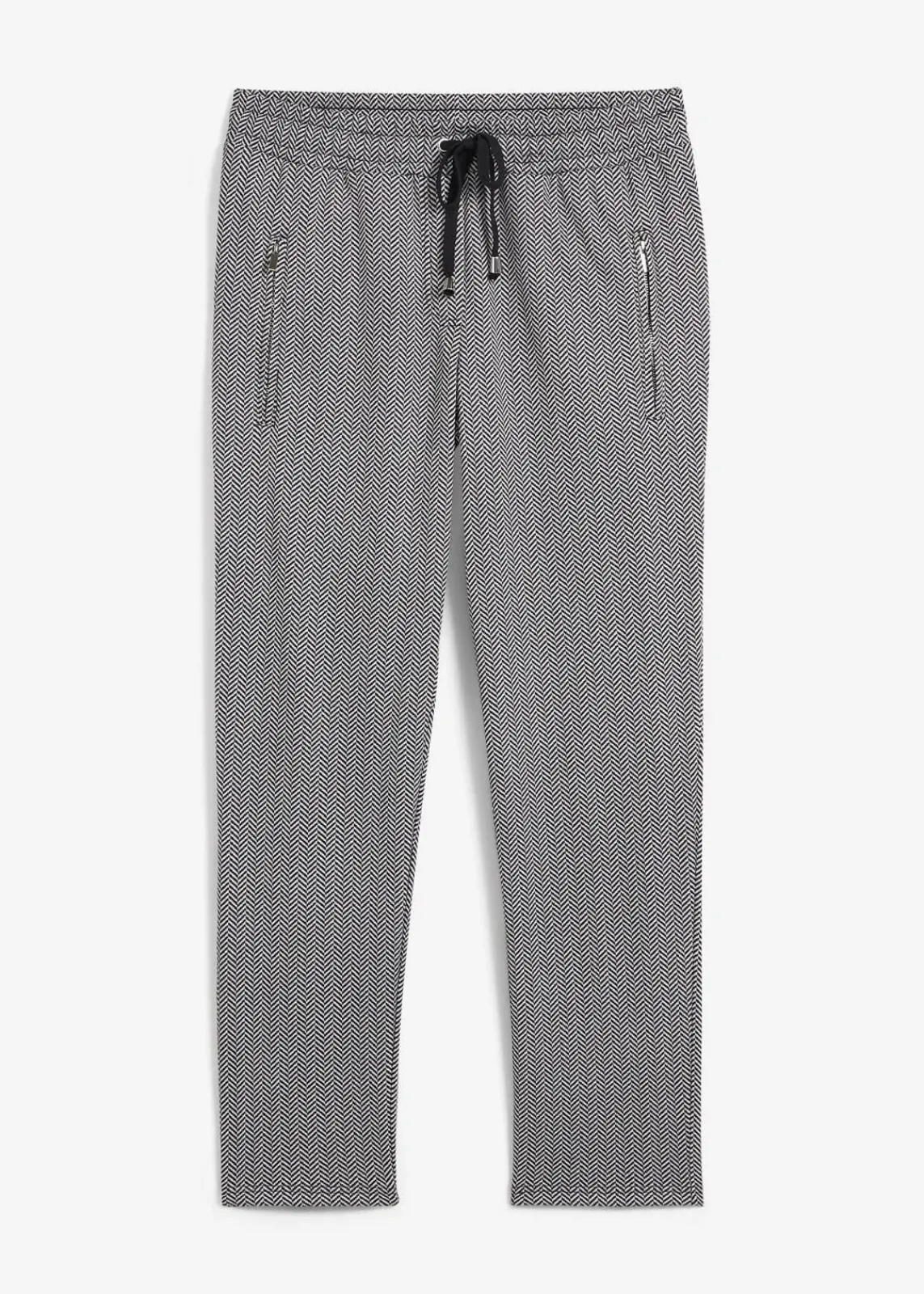 bonprix Hosen|Thermobekleidung^Thermo-Schlupfhose mit Bequembund wollweiß/schwarz graphisch bedruckt