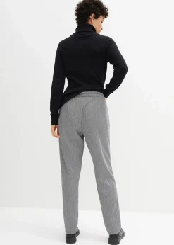 bonprix Hosen|Thermobekleidung^Thermo-Schlupfhose mit Bequembund wollweiß/schwarz graphisch bedruckt