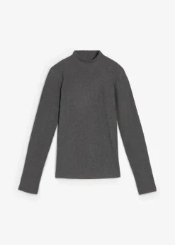 bonprix Shirts & Tops|Sportbekleidung^Thermoshirt mit Stehkragen grau meliert meliert