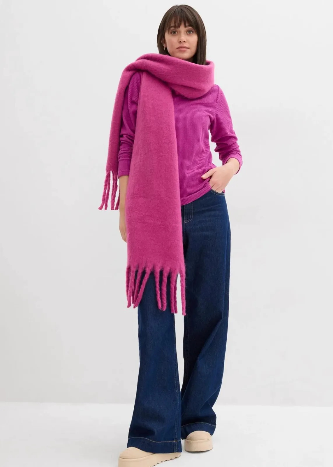 bonprix Outdoorbekleidung|Thermobekleidung^Thermoshirt mit Stehkragen dunkelfuchsia