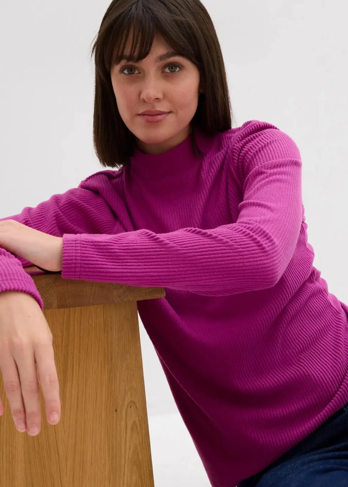 bonprix Outdoorbekleidung|Thermobekleidung^Thermoshirt mit Stehkragen dunkelfuchsia