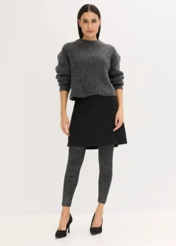bonprix Bekleidung·Kleider|Thermounterwäsche^Thermo-Strumpfleggings aus Glitzergarn schwarz/silber