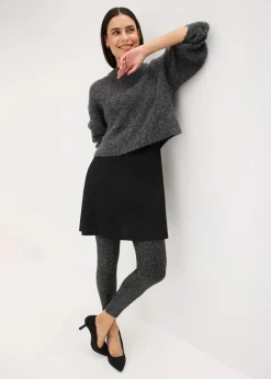 bonprix Bekleidung·Kleider|Thermounterwäsche^Thermo-Strumpfleggings aus Glitzergarn schwarz/silber