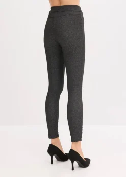 bonprix Hosen|Bekleidung·Kleider^Thermo-Strumpfleggings in Jeansoptik schwarz meliert