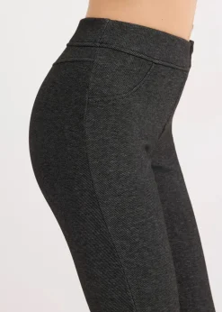 bonprix Hosen|Bekleidung·Kleider^Thermo-Strumpfleggings in Jeansoptik schwarz meliert