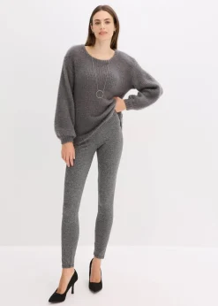 bonprix Bekleidung·Kleider|Thermounterwäsche^Thermo-Strumpfleggings mit Innenfleece grau meliert
