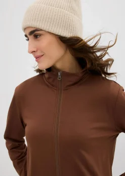 bonprix Sweat|Basics^Thermo-Sweatjacke hellbraun