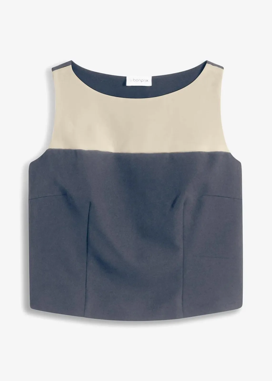 bonprix Bekleidung·Jacken & Mäntel|Blusen & Tuniken^Top nachtblau/kieselbeige