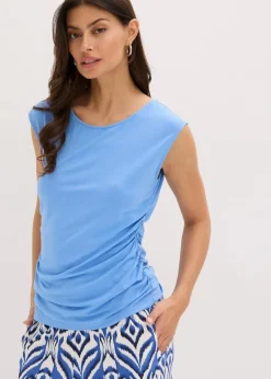 bonprix Shirts & Tops|Nachhaltigere Materialien^Top aus fließender Viskose mittelblau