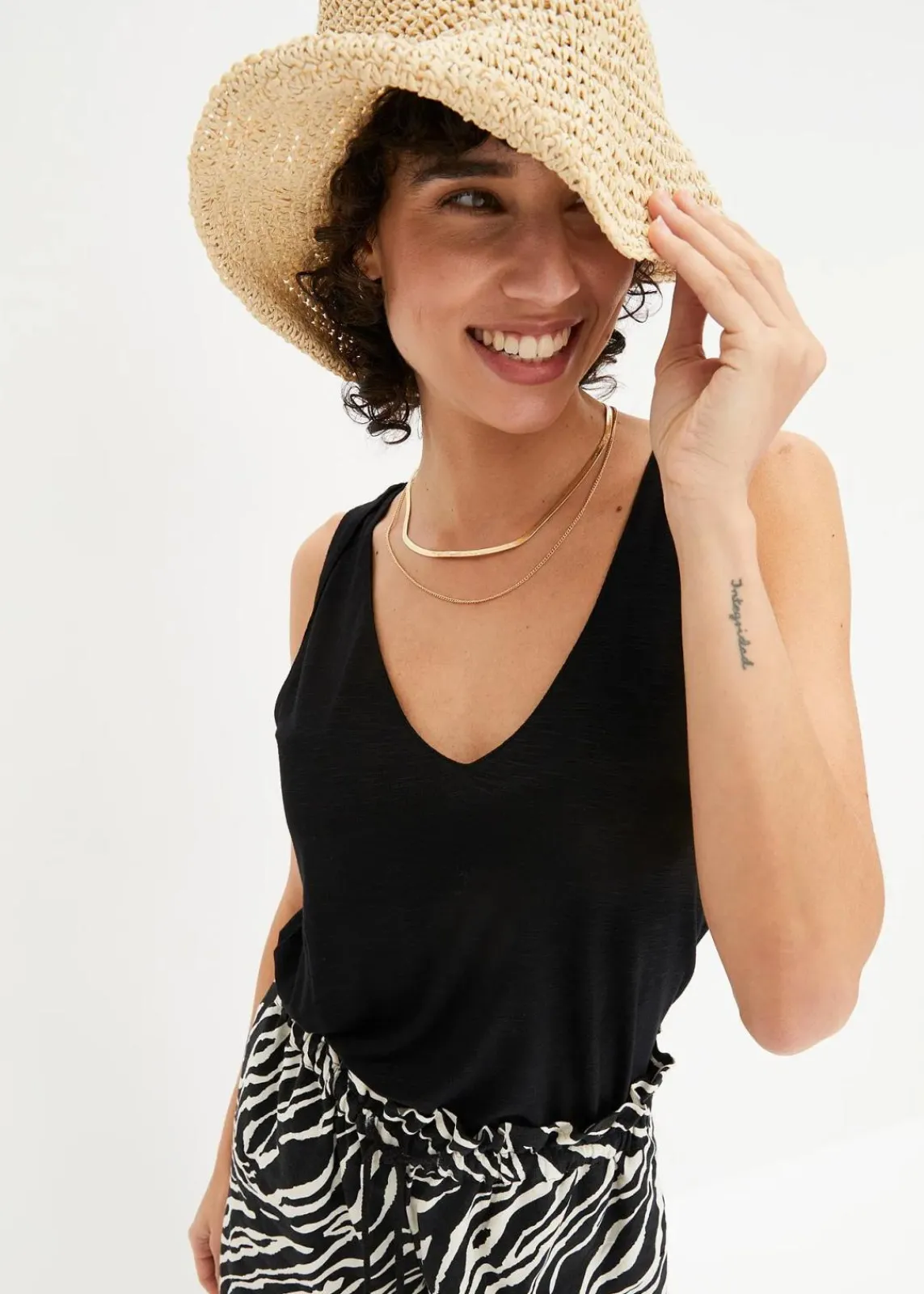 bonprix Nachhaltigere Materialien|Shirts & Tops^Top aus fließender Viskose schwarz